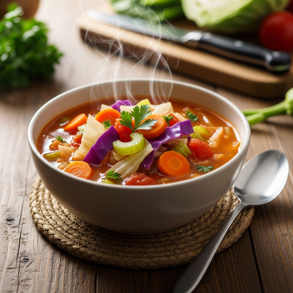 A low-calorie, veggie-packed soup perfect for weight loss diets and healthy eating resets.