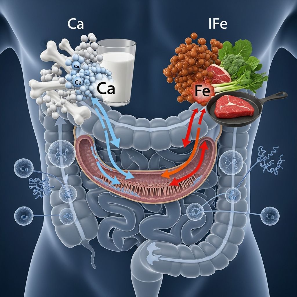 Explore how calcium impacts iron absorption, recommended intakes, and strategies for optimal nutrient balance in your diet.