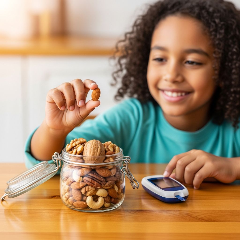 Discover how nuts can be a smart, blood sugar-friendly snack for children with diabetes when enjoyed in moderation.