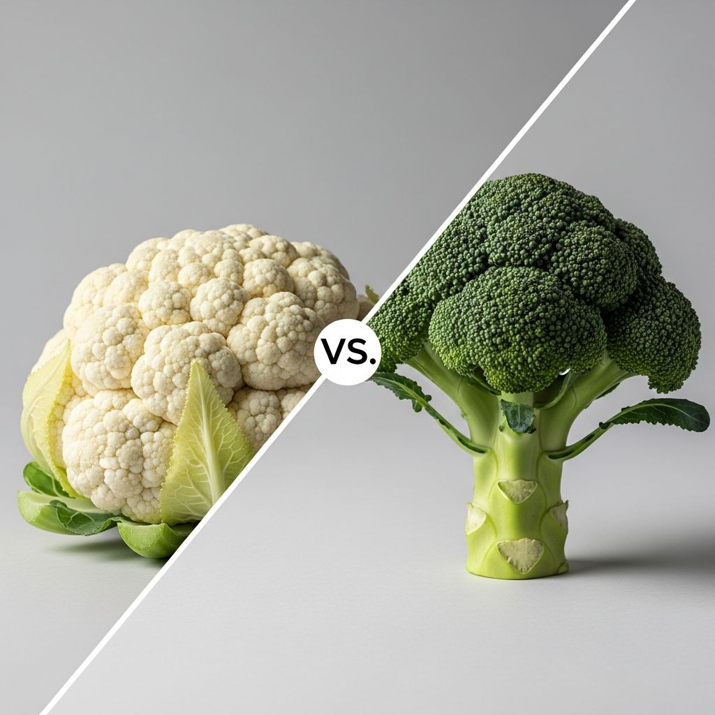 Discover the nutritional showdown between cauliflower and broccoli: similarities, differences, health benefits, and smart ways to enjoy both cruciferous powerhouses in your diet.