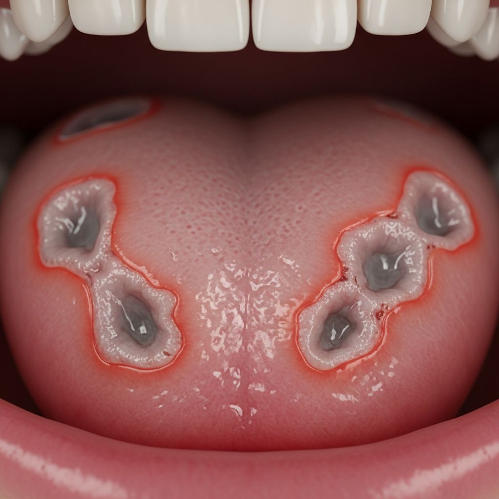Rare autoimmune disorder causing painful oral ulcers resistant to steroids, responsive to hydroxychloroquine therapy.