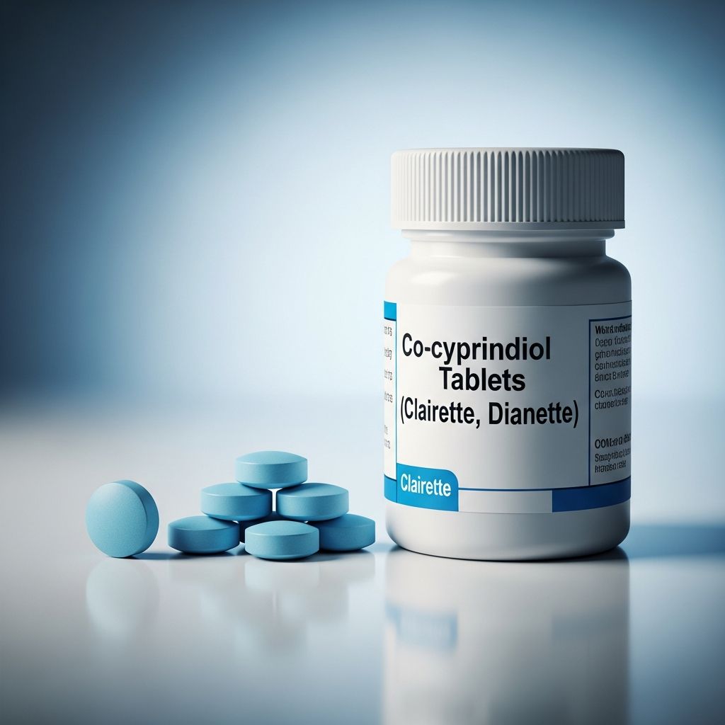 Hormonal treatment for severe acne and hirsutism in women, with contraceptive effects and important safety considerations.