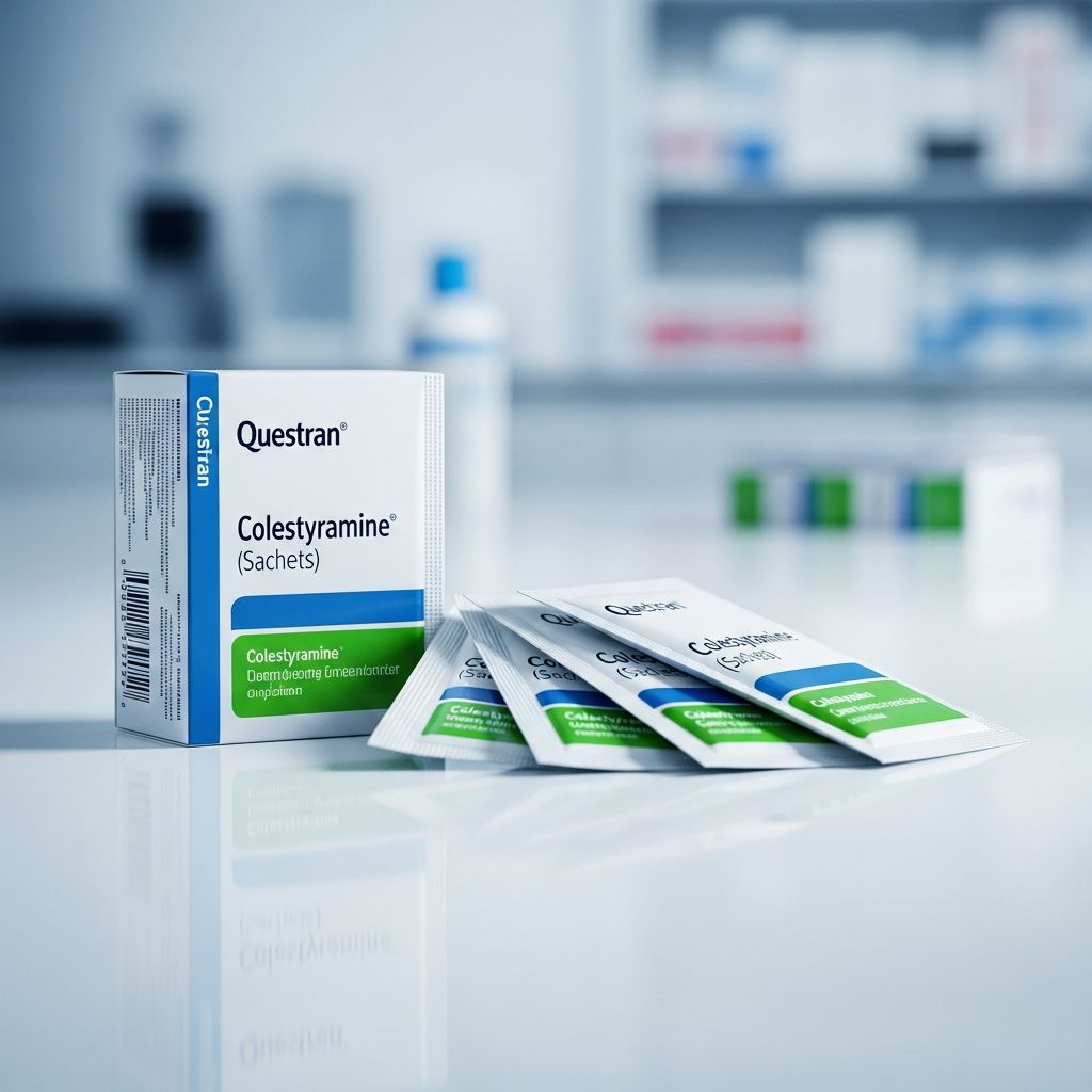 Comprehensive guide to colestyramine sachets (Questran) for lowering cholesterol, relieving itching, and managing diarrhoea.
