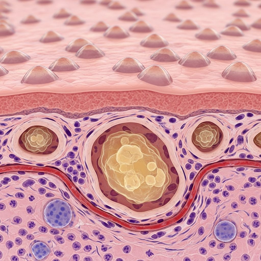 Detailed pathology of colloid milium: subtypes, histology, diagnosis, and clinical insights for dermatologists.