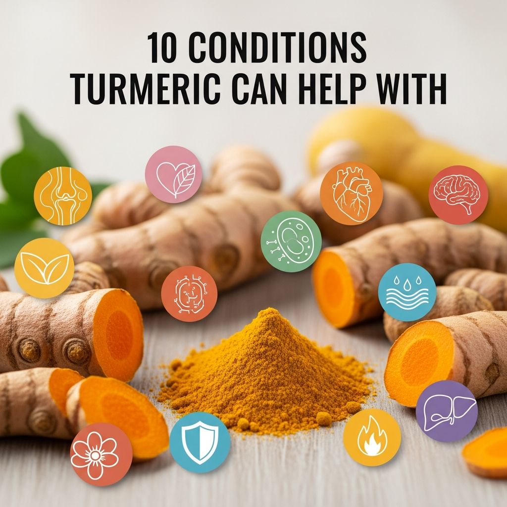Discover 10 health conditions turmeric may help manage, backed by science on its anti-inflammatory and antioxidant powers.