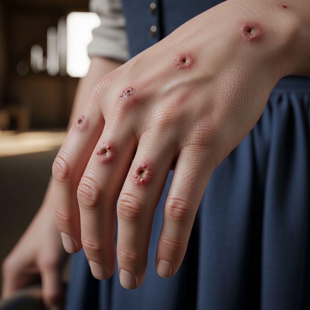 Viral skin infection from cowpox virus, now mainly from cats and rodents, causing pustular lesions that self-resolve.