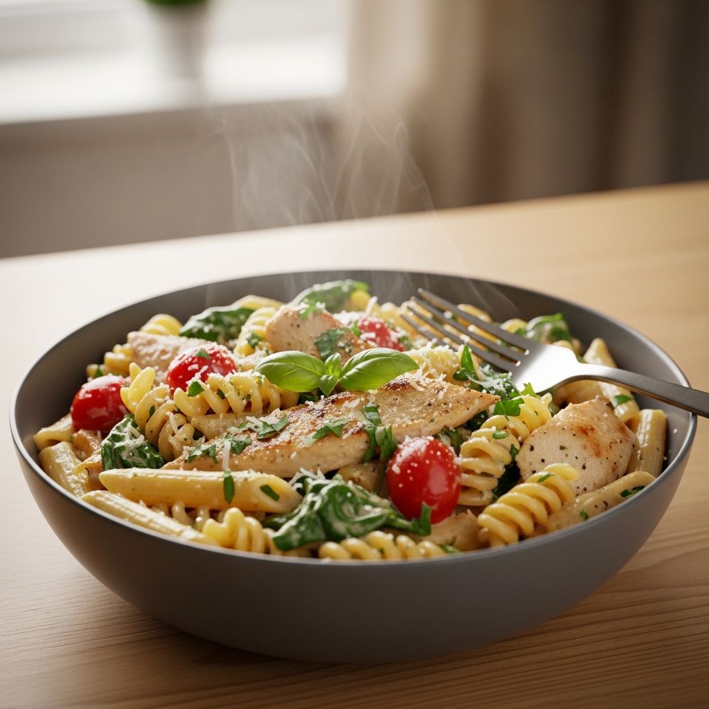 Indulge in creamy, comforting pasta dishes packed with protein from cottage cheese, turkey, and more for satisfying meals.