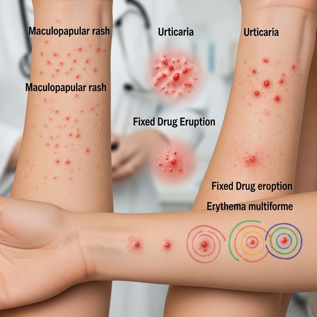 Exploring skin reactions from antibiotics: from common rashes to life-threatening conditions like SJS/TEN.