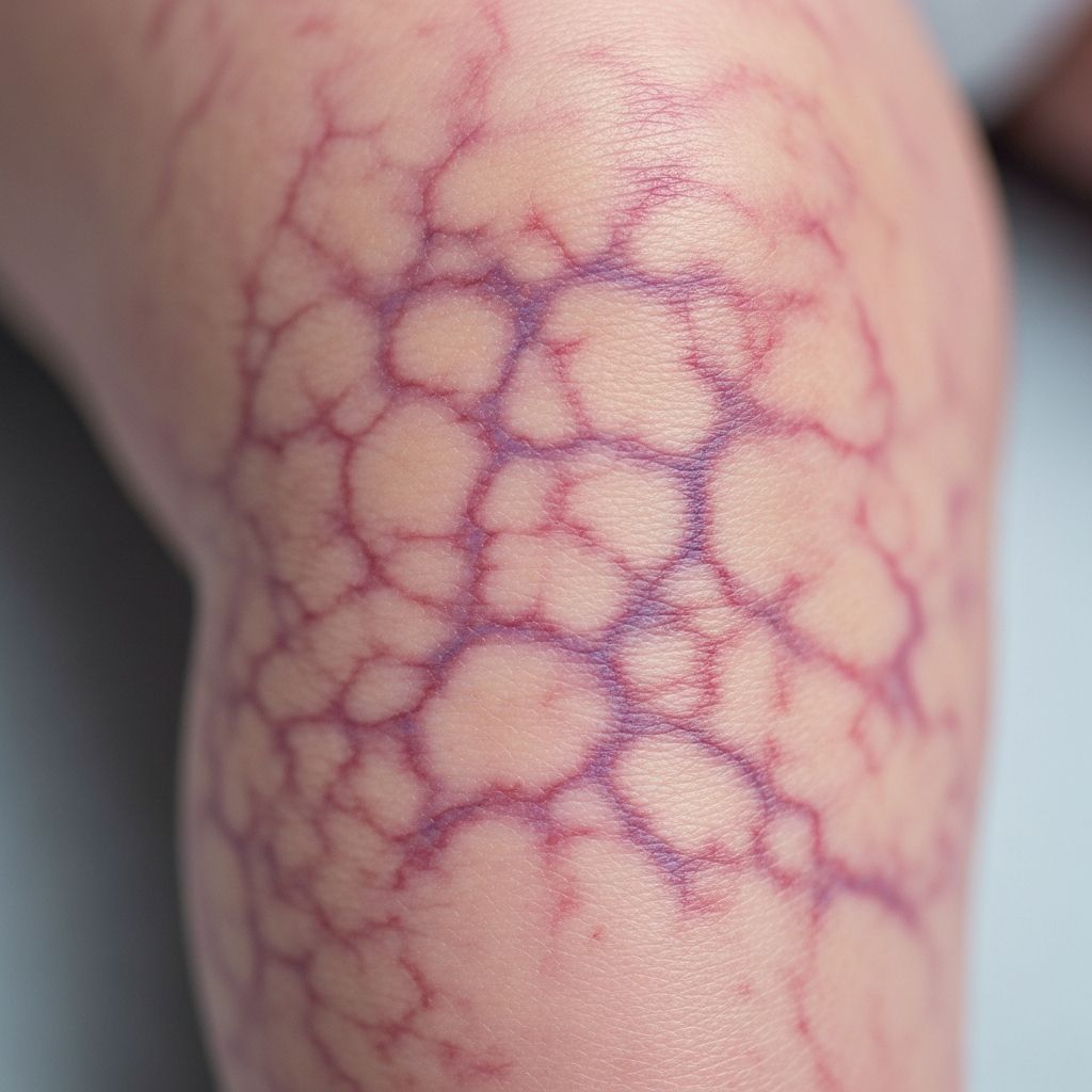 Rare congenital vascular malformation with persistent reticulated skin mottling, atrophy, and potential limb involvement.