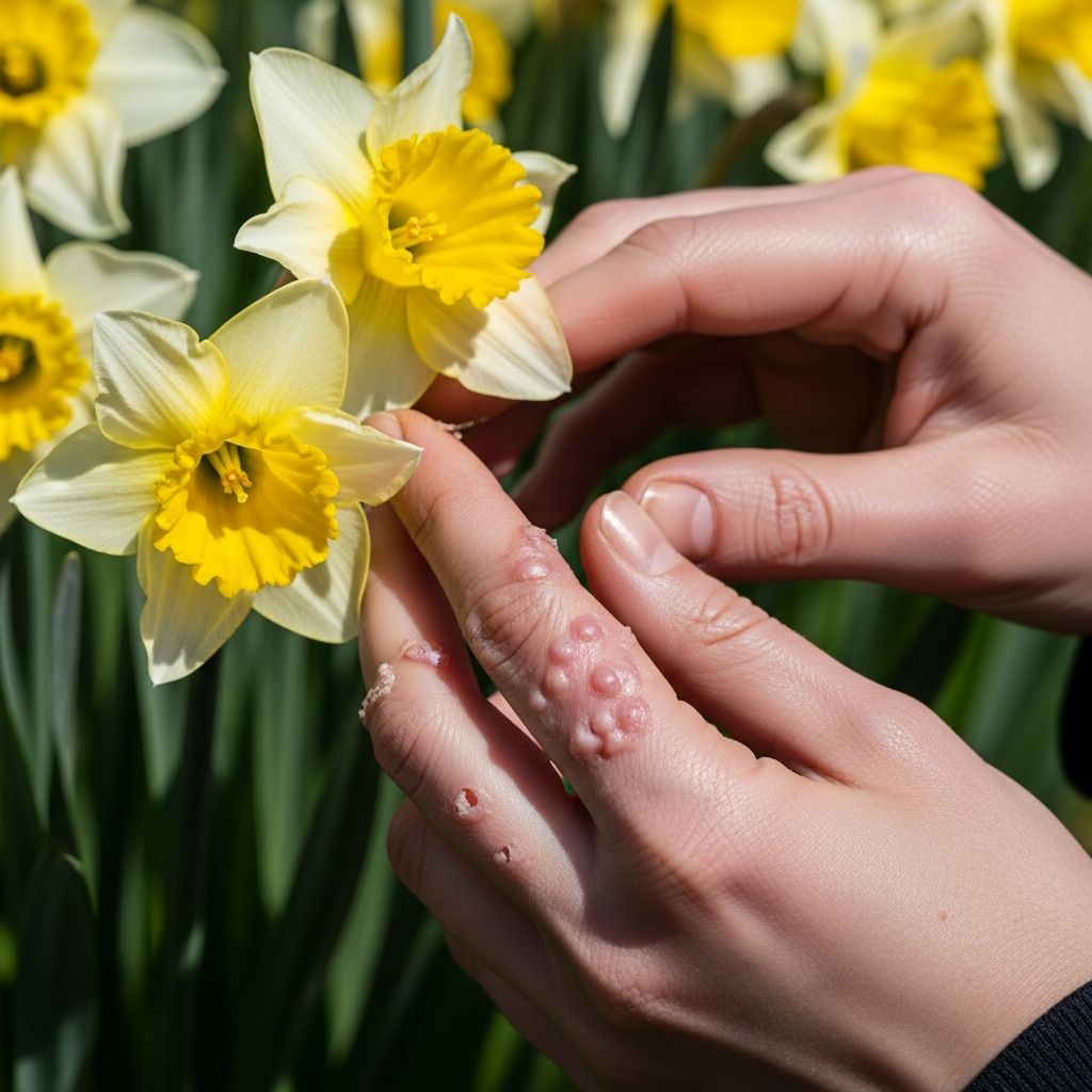Understanding daffodil-induced skin reactions: clinical manifestations and occupational hazards.
