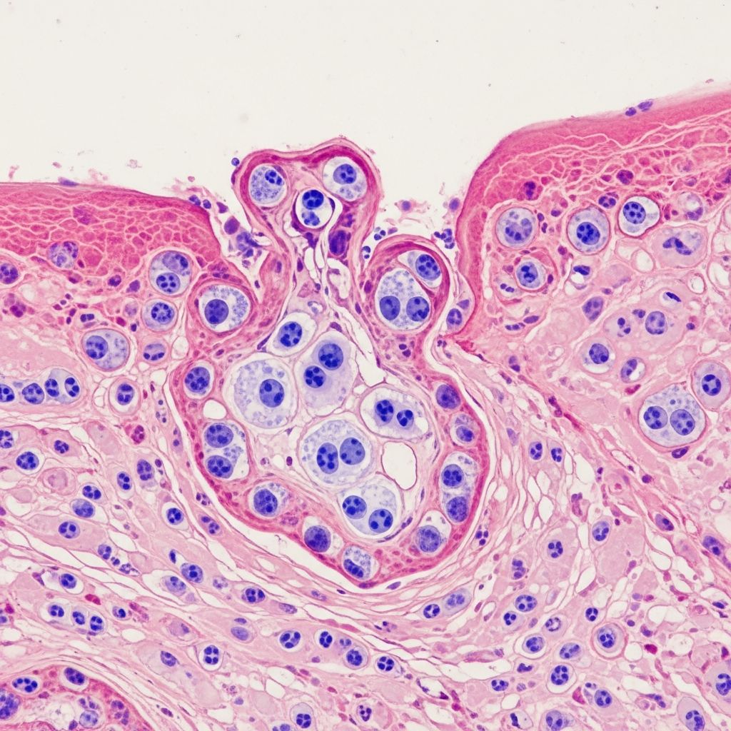 Comprehensive histopathological analysis of dermatitis herpetiformis, from microabscesses to IgA deposits and blister formation.