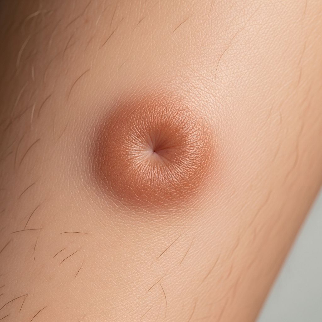 Common benign skin growth: causes, symptoms, diagnosis, and management of dermatofibromas.