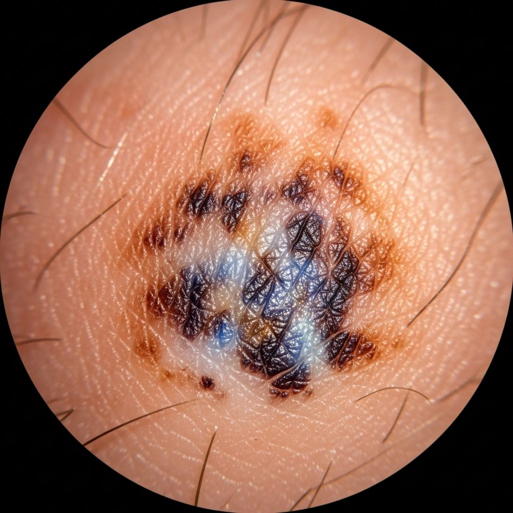 Mastering dermoscopic features to detect malignant melanoma early and accurately.