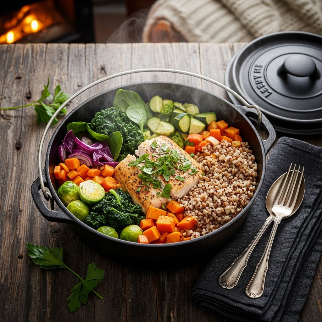Warm, comforting one-pot meals that support diabetes management and combat inflammation with anti-inflammatory ingredients.