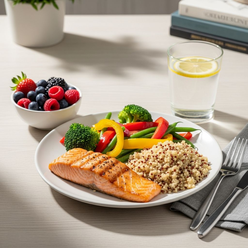 A 7-day meal plan designed to manage diabetes while lowering blood pressure with low-sodium, heart-healthy foods.