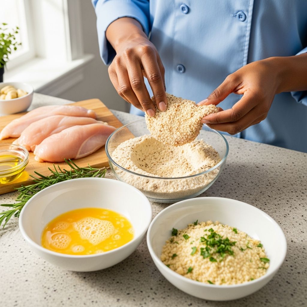 Master crispy, oven-baked breaded chicken with this simple dietitian trick—no deep frying needed for guilt-free flavor.