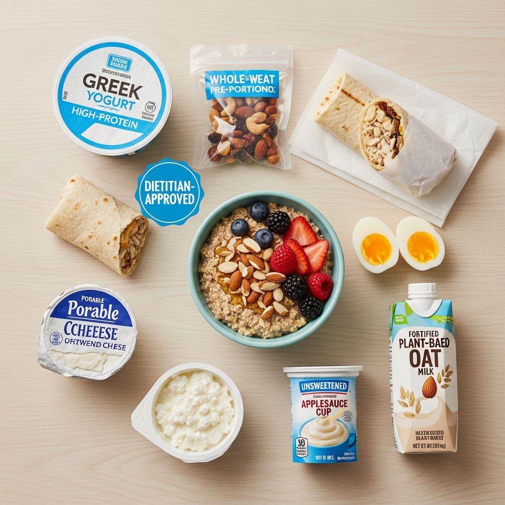Discover 12 dietitian-vetted, grab-and-go breakfast options packed with protein, fiber, and nutrients for busy mornings without the hassle.