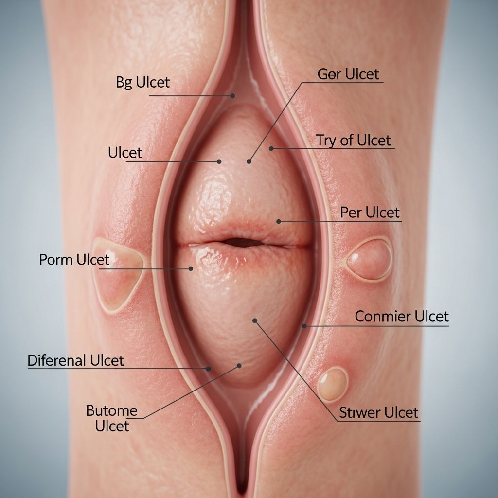 Comprehensive guide to identifying, diagnosing, and managing vulval ulcers from infectious, traumatic, and systemic causes.