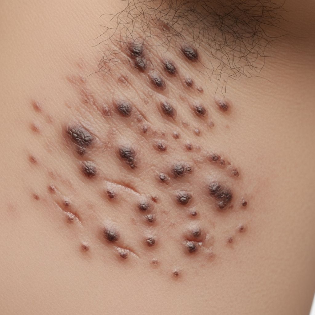 Rare genetic skin disorder causing reticulate hyperpigmentation in flexures, with variants and limited treatments.