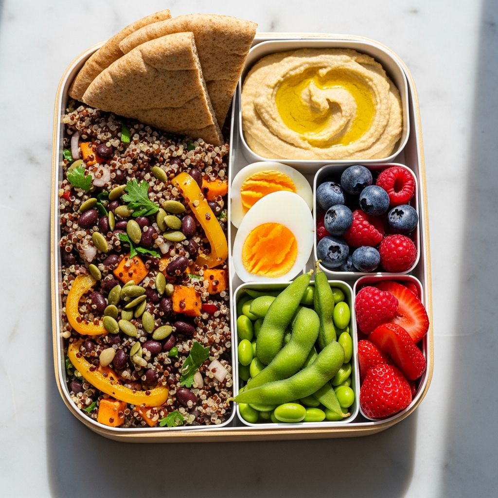 Build satisfying vegetarian lunches with 30+ grams of protein using simple, customizable ingredients and endless mix-and-match ideas.
