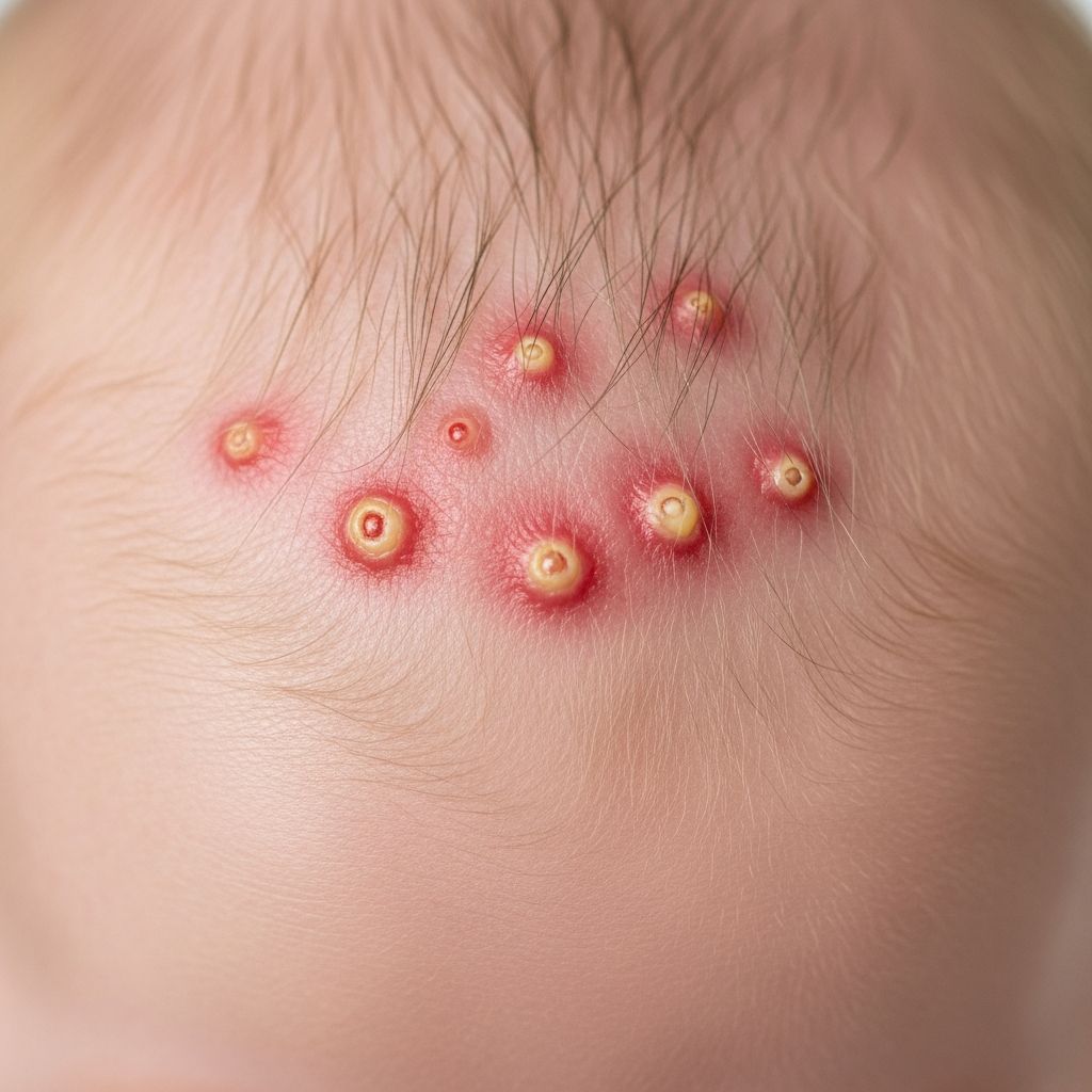 Rare benign skin condition in infants featuring recurrent sterile pustules on scalp, with eosinophilia and pruritus, typically resolving by age 3.
