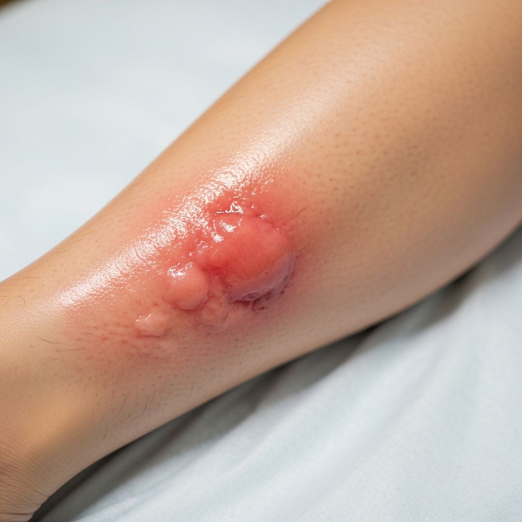 Erysipelas: Acute bacterial skin infection with fiery red rash, raised borders, and systemic symptoms requiring prompt antibiotic treatment.