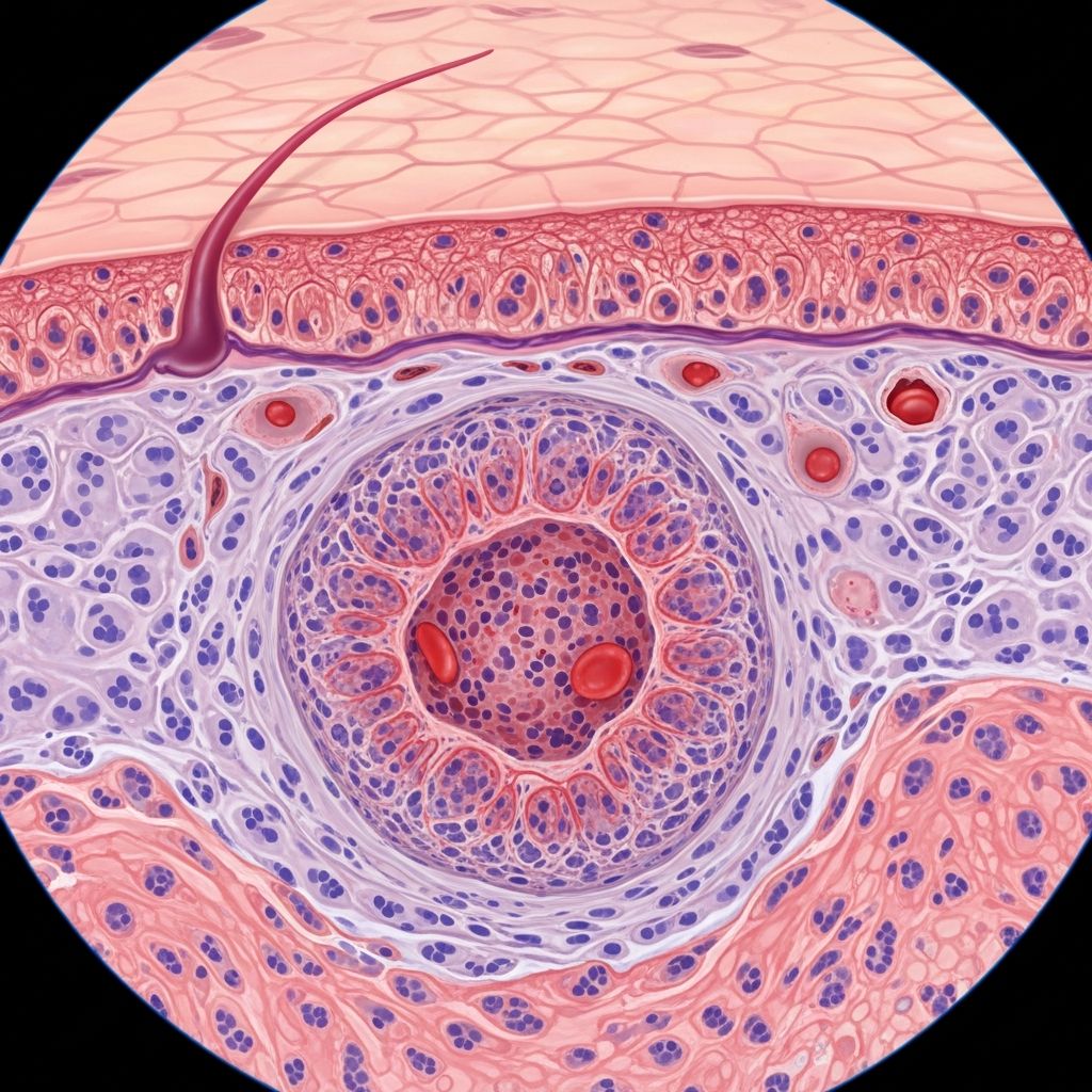 Comprehensive pathological analysis of erythema annulare centrifugum, detailing histology, variants, and diagnostic features.