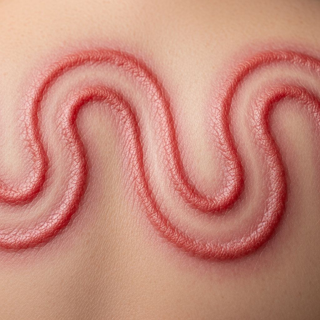 Detailed pathological insights into erythema gyratum repens, a rare paraneoplastic dermatosis with wood-grain skin patterns.