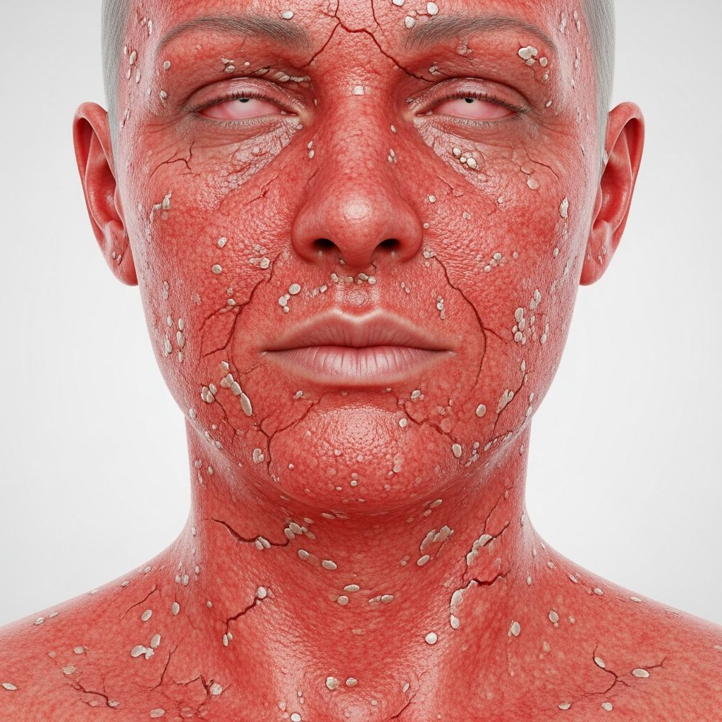 Erythroderma Images Clinical images and detailed insights into erythroderma, a severe inflammatory skin condition affecting over 90% of the body surface.
