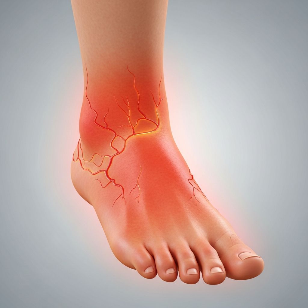 Rare condition causing episodes of burning pain, redness, and heat in extremities like feet and hands.