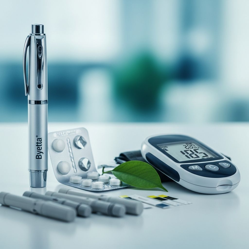 Comprehensive guide to exenatide (Byetta, Bydureon) for type 2 diabetes management, including uses, dosage, side effects, and precautions.