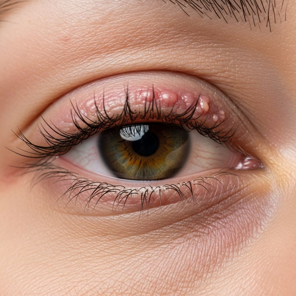 Comprehensive guide to common inflammatory, pigmentary, infectious, and neoplastic eyelid skin conditions.