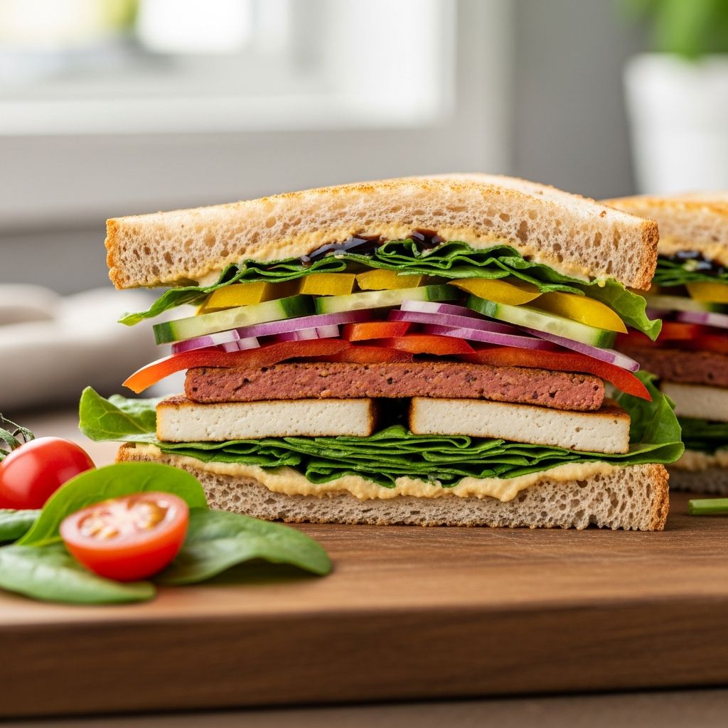 This 32-gram protein veggie sandwich packs flavor, nutrition, and satisfaction into every delicious bite for lunch or dinner.