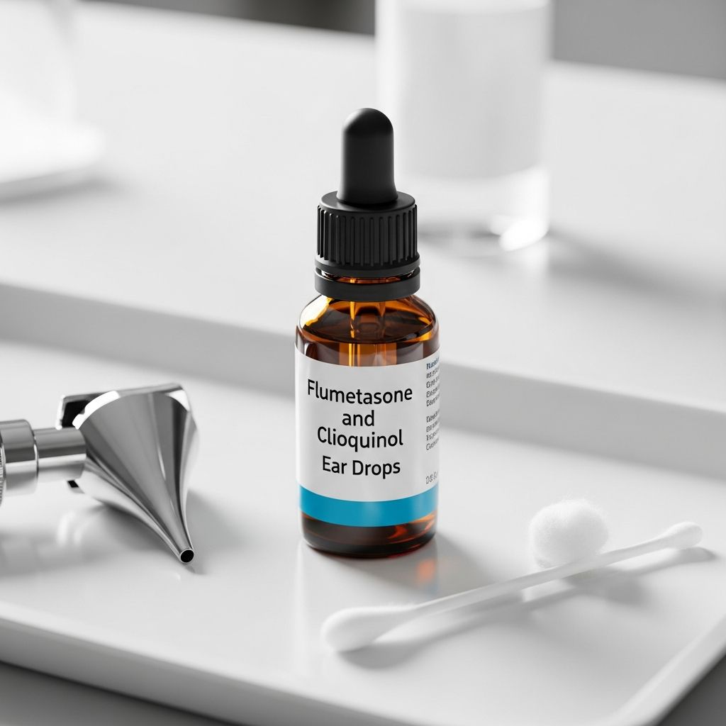 Flumetasone And Clioquinol Ear Drops: 7-10 Day Use Guide Effective treatment for outer ear infections and inflammation with steroid and antimicrobial action.