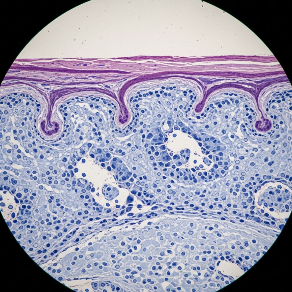 Detailed pathology of focal cutaneous mucinosis: clinical features, histopathology, diagnosis, and management of this benign dermal mucin deposition disorder.