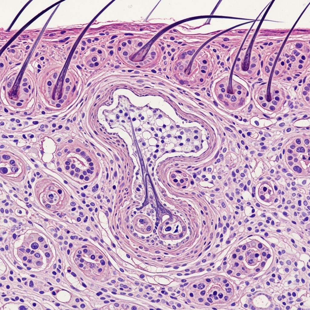Detailed pathology of folliculosebaceous cystic hamartoma: a rare cutaneous hamartoma with epithelial and mesenchymal features.