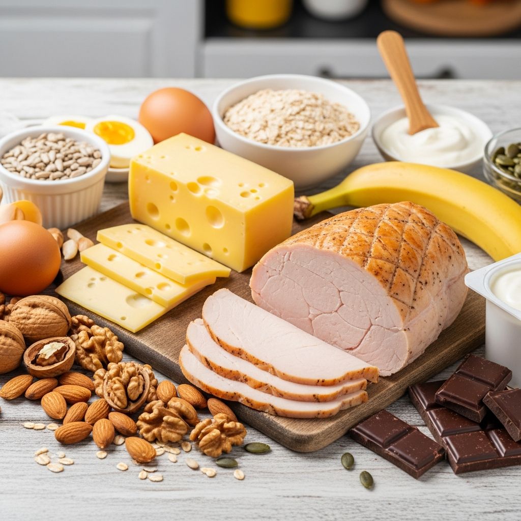 Boost your mood and sleep with these tryptophan-rich foods: from turkey and eggs to seeds and soy.