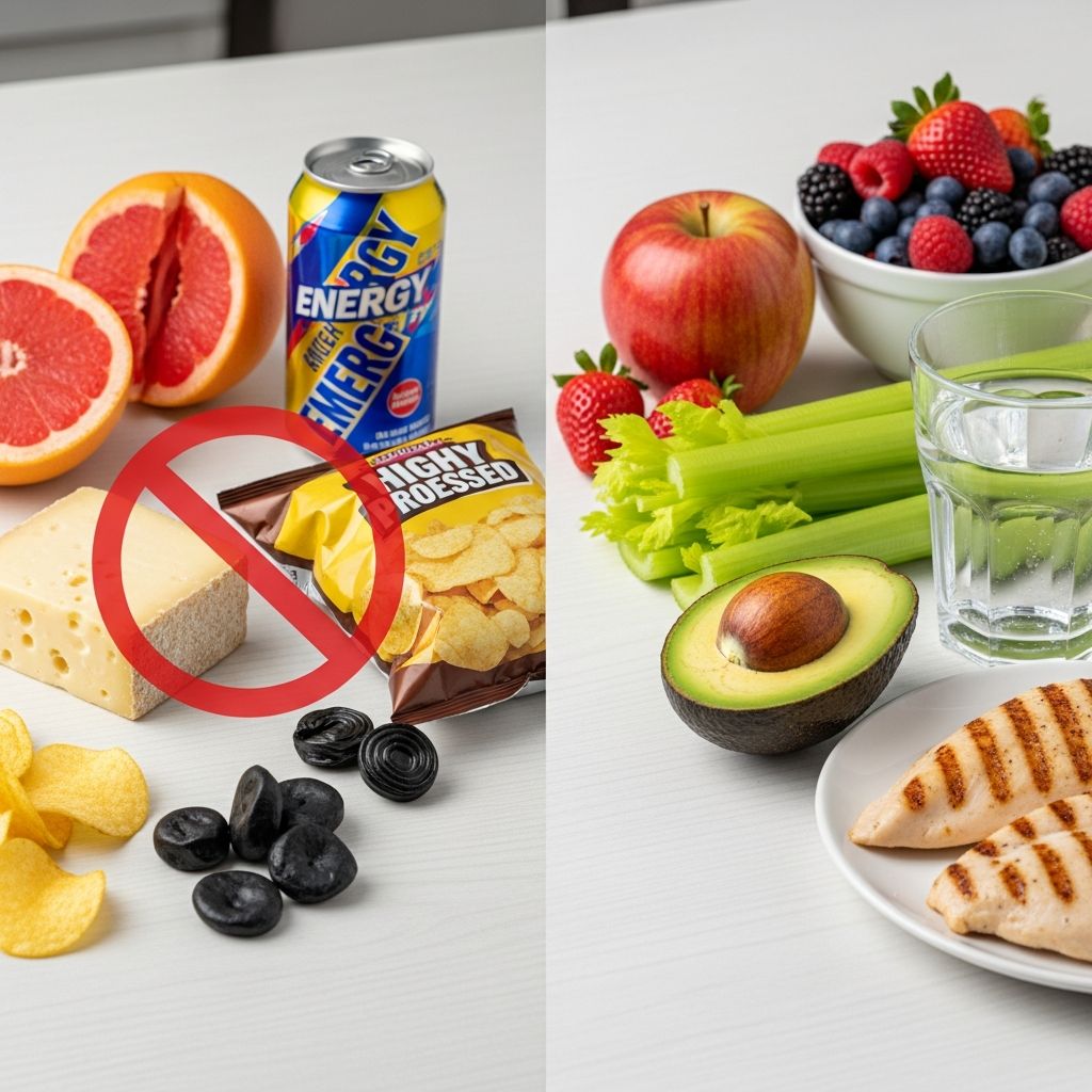 Certain foods and drinks can interfere with blood pressure medications, potentially causing dangerous side effects like low blood pressure or heart rhythm issues.
