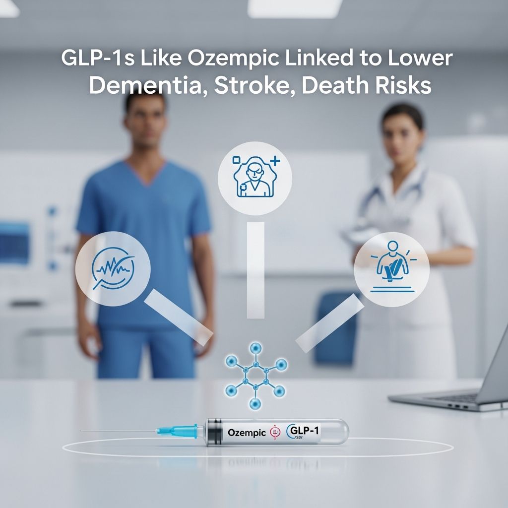 Emerging research shows GLP-1 drugs like Ozempic may reduce risks of dementia, stroke, and mortality in high-risk patients with diabetes and obesity.