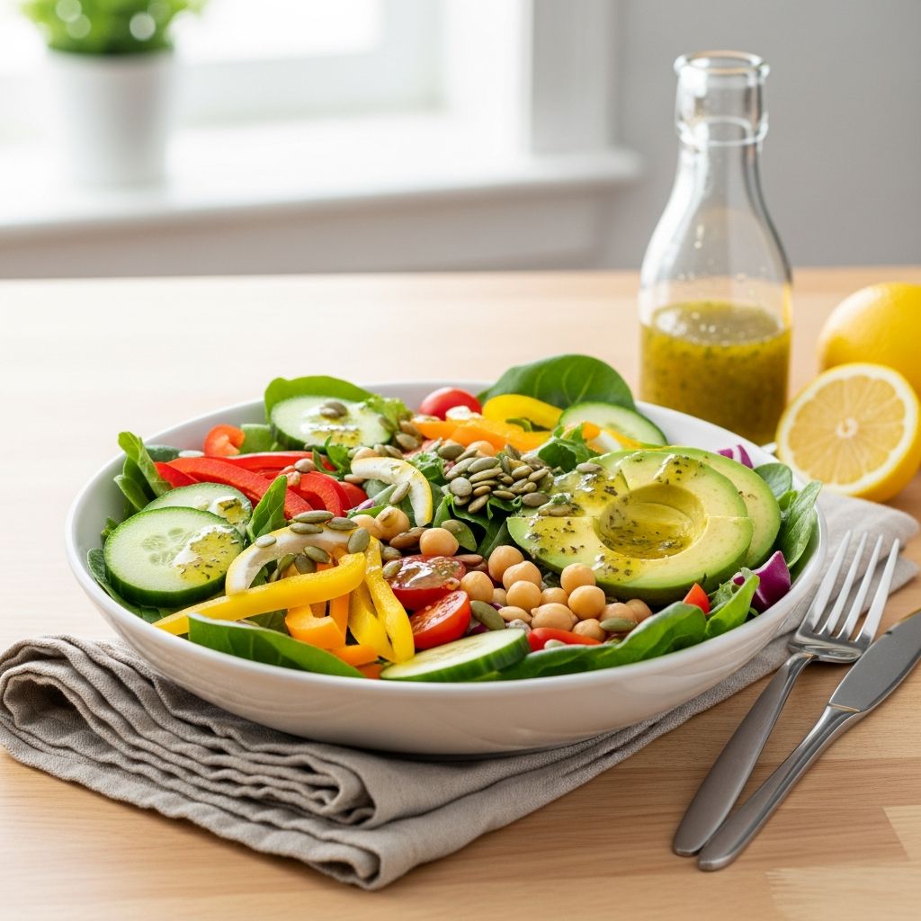 A nutrient-packed chopped salad with broccoli, kale, and a zesty lemon-tahini dressing to support detoxification and vibrant health.
