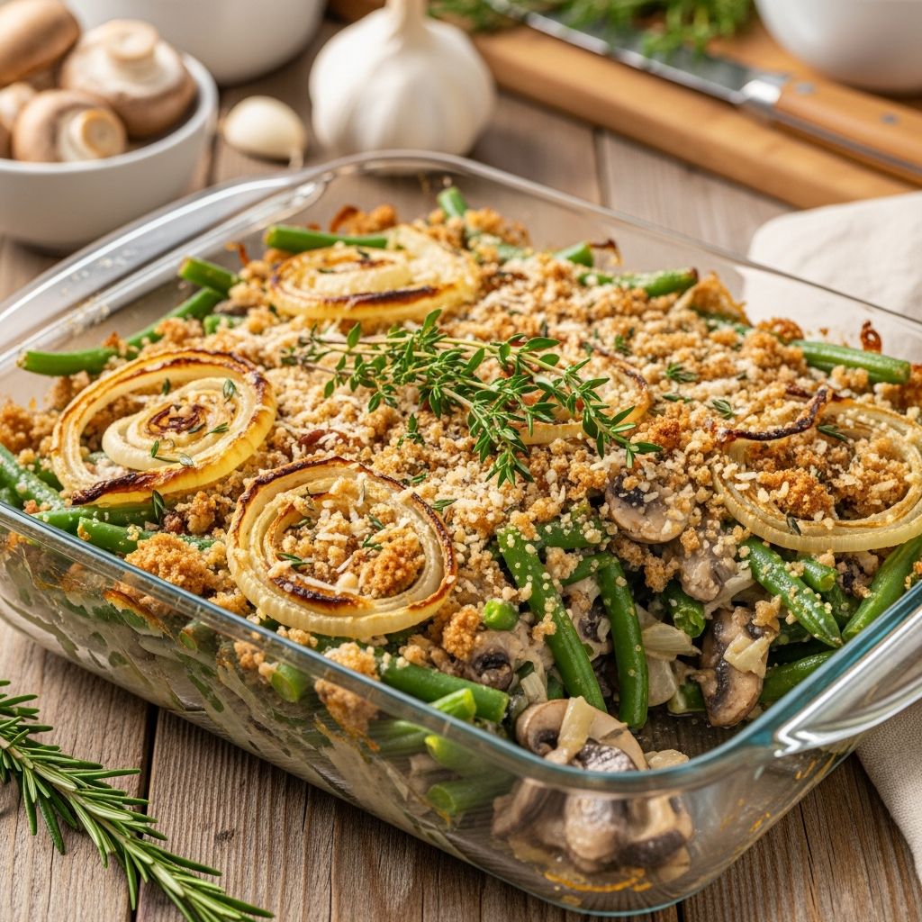 A lighter take on the classic holiday side dish, slashing calories and fat while keeping all the creamy, crispy flavor you love.