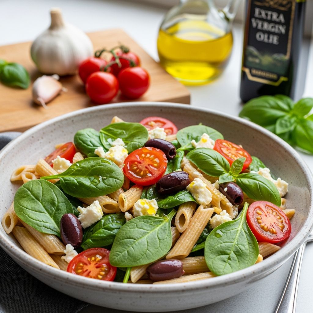 Delicious, heart-healthy pasta dishes that align perfectly with Mediterranean diet principles using whole grains, veggies, and olive oil.