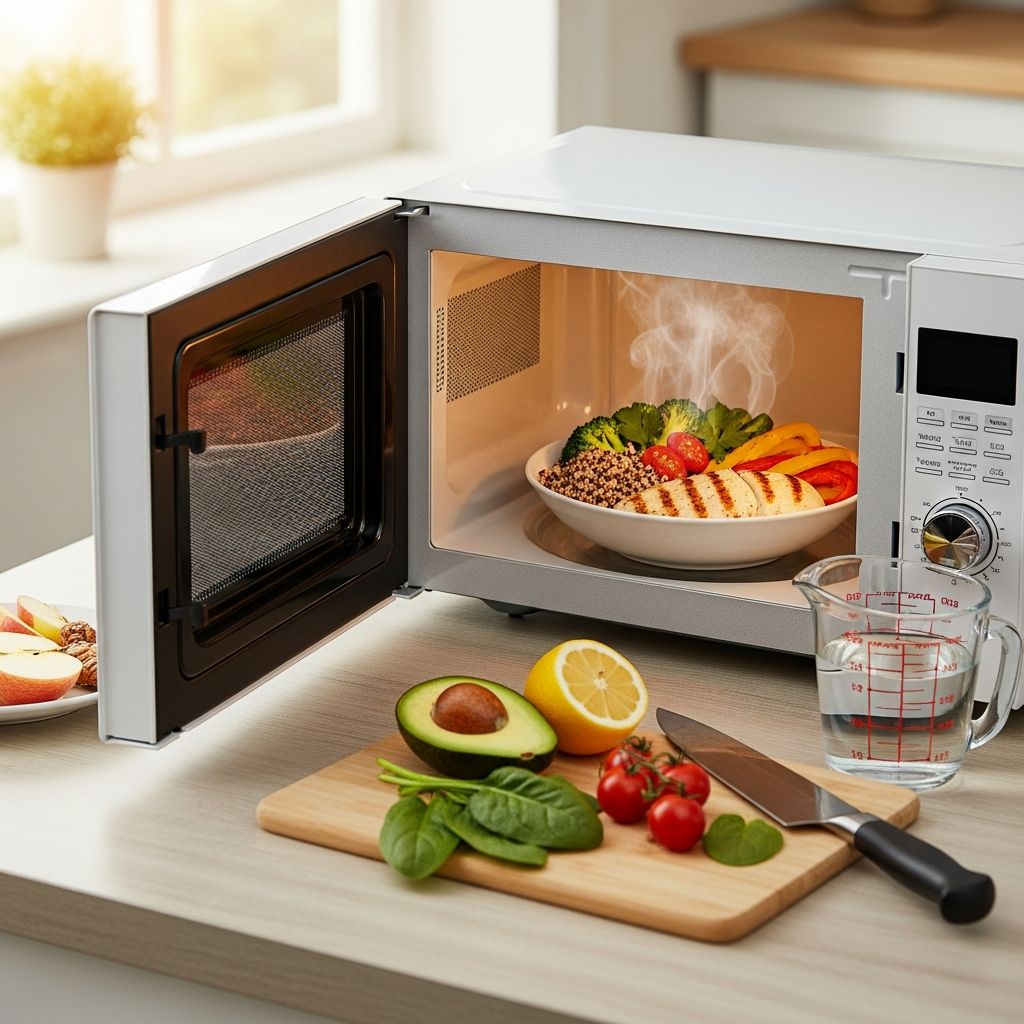 Discover quick, nutritious microwave meals from breakfast frittatas to desserts that fit busy lifestyles and small kitchens.