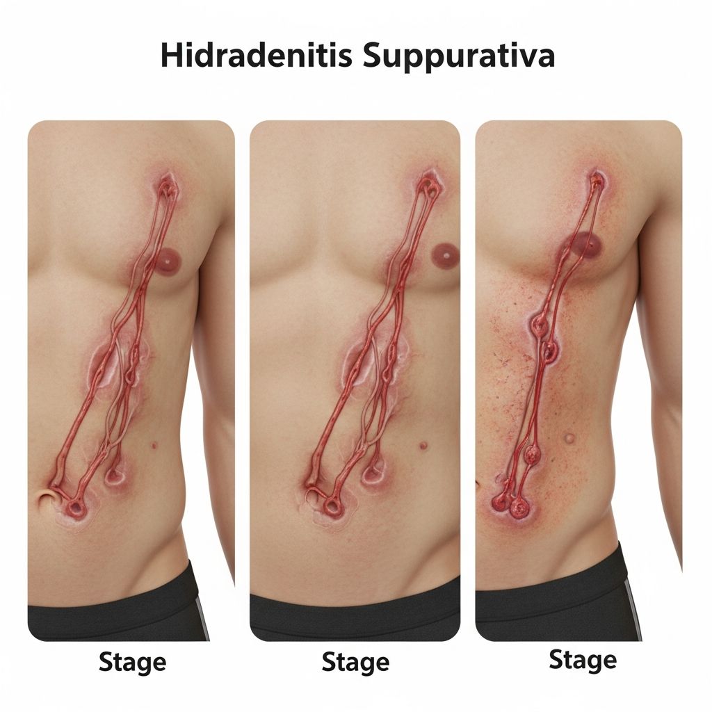 Understand the Hurley stages of hidradenitis suppurativa (HS) to guide diagnosis, treatment, and management effectively.