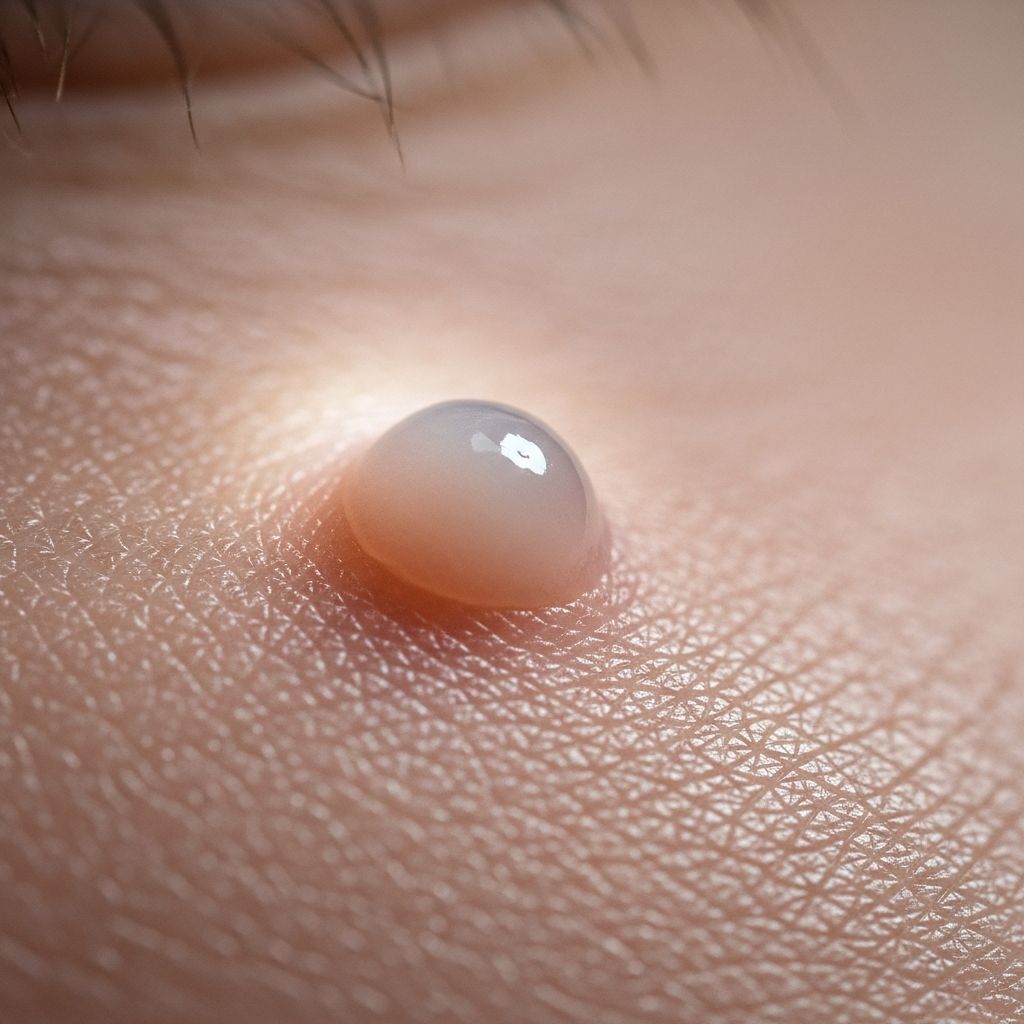 Explore detailed images and clinical insights into hidrocystomas, benign sweat gland cysts commonly affecting the face and eyelids.