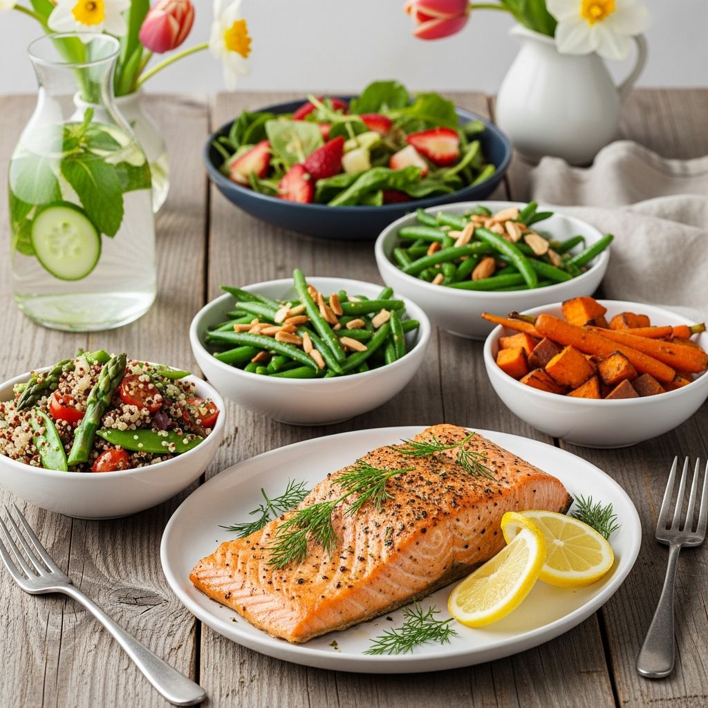 Delicious spring dinners that support healthy blood pressure with low-sodium, heart-smart ingredients and fresh flavors.