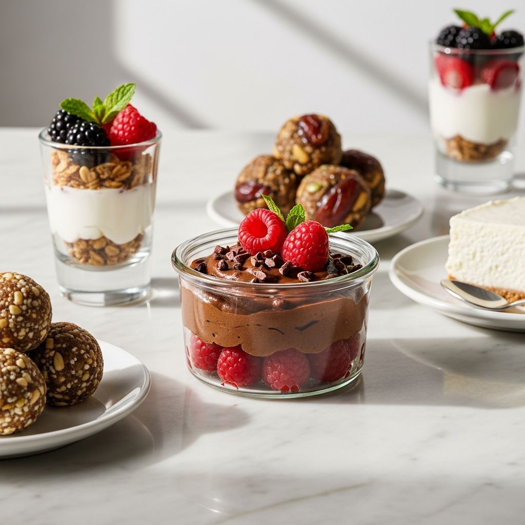 High-Protein Desserts Without Protein Powder Satisfy your sweet tooth with these delicious high-protein desserts that skip protein powder and use natural ingredients like yogurt and nuts.