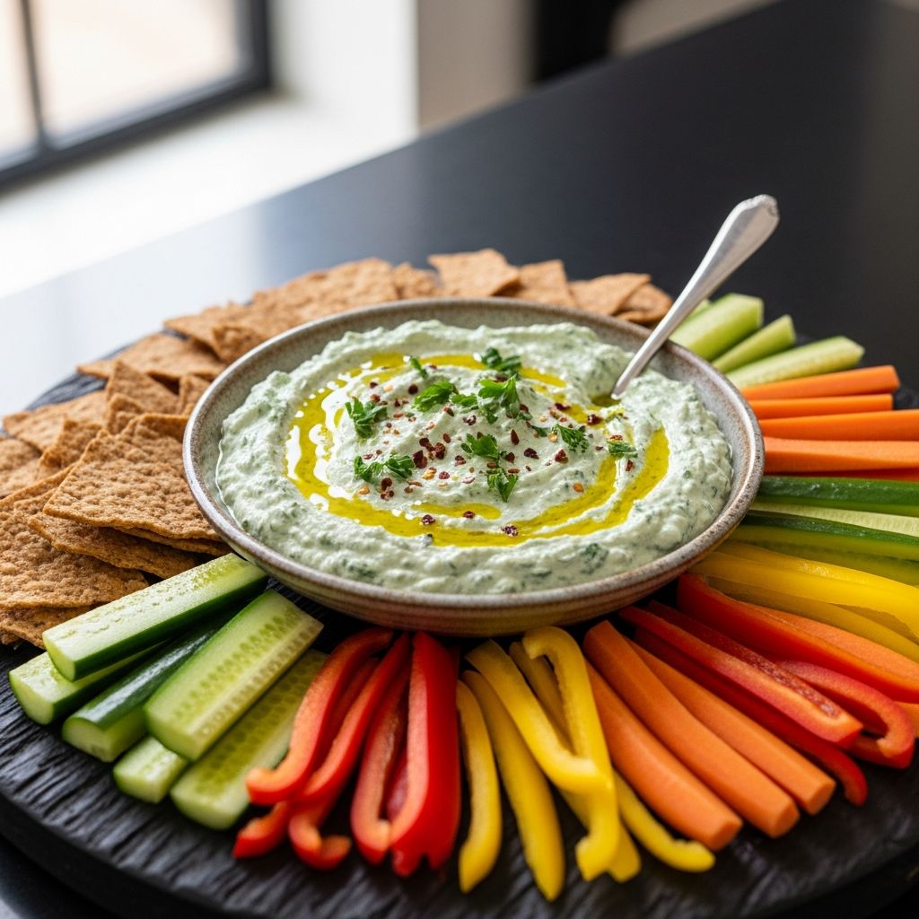 This creamy, high-protein spinach dip packs 10 grams of protein per serving, perfect for game day or healthy snacking.