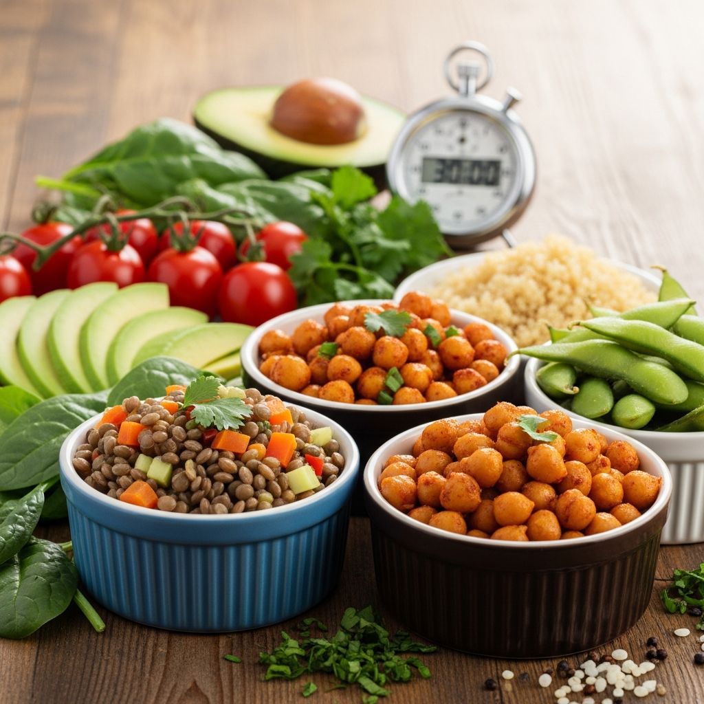 Delicious, satisfying vegetarian recipes packed with protein, ready in 30 minutes or less for busy weeknights.