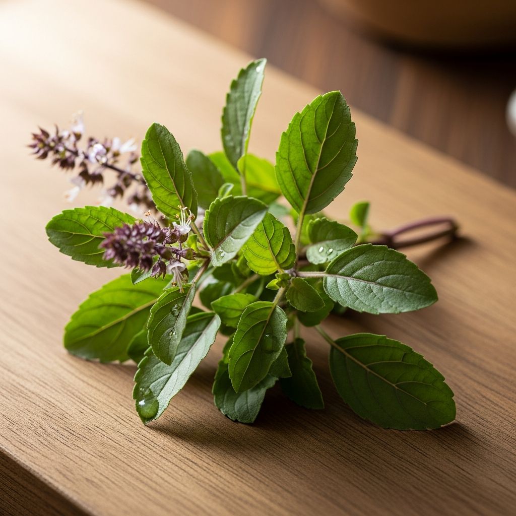 Discover the adaptogenic power of holy basil (tulsi) for stress relief, immunity, blood sugar control, and more in this comprehensive guide.
